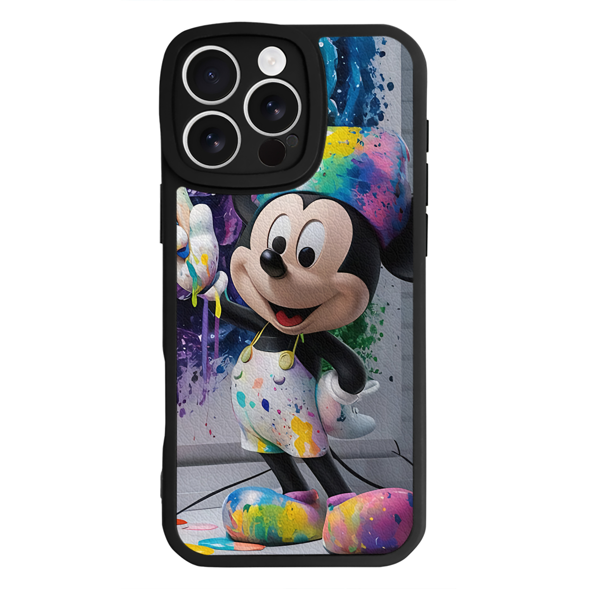 （画像用） ミッキーマウス Mickey Mouse 【iPhone 16シリーズ対応】シリコンスマホケース（レザー調） 材質：シリコン